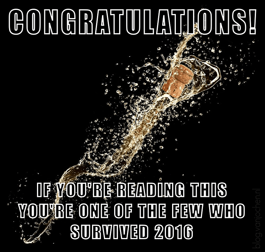 Congratulations! If you're reading this, you're one of the few who survived 2016